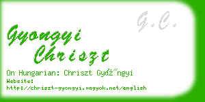 gyongyi chriszt business card